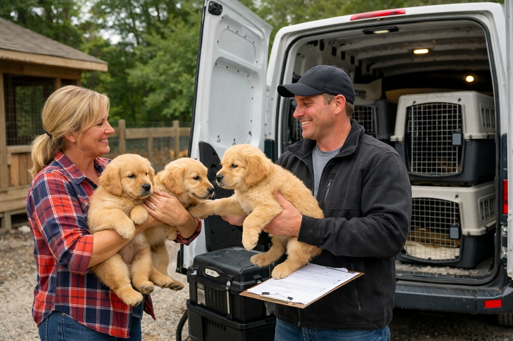 puppy collection from breeder