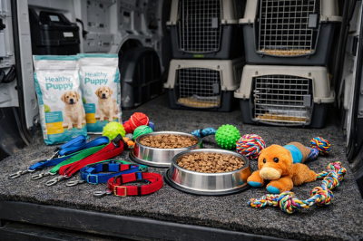 puppy leashes and toys